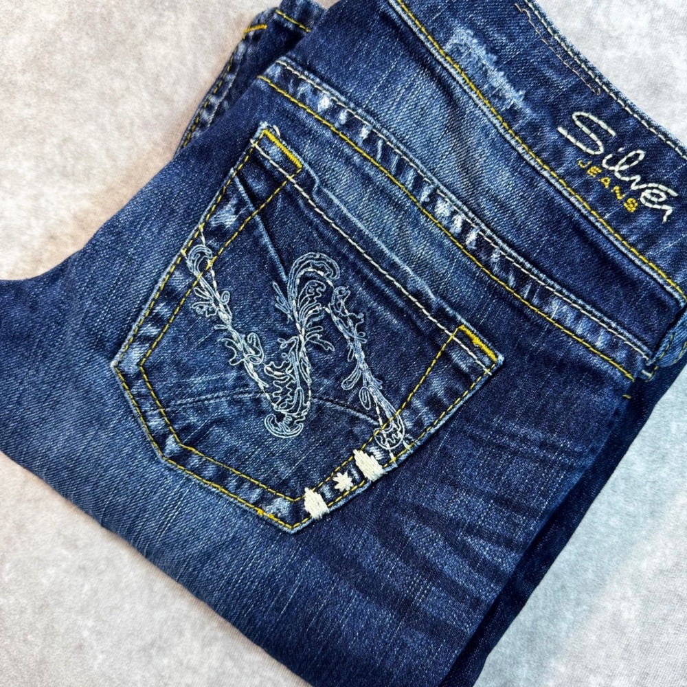 Silver Jeans Tuesday Low Slim Bootcut Jeans Dark Wash 26/33 L1425SCM443